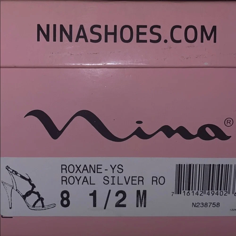 Nina Shoes Roxanne Royal Silver Heels - Size 8.5